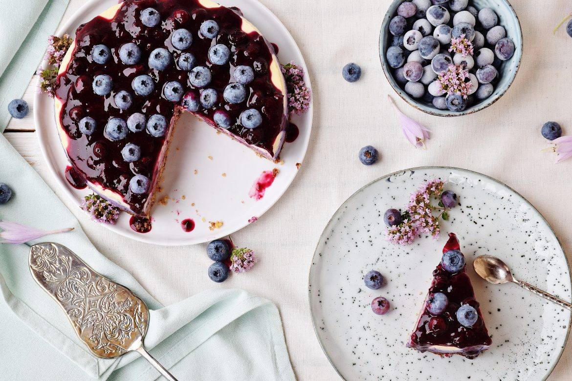Heidelbeer-Cheesecake: Fettarm und unglaublich cremig